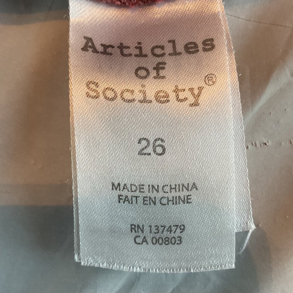 NWOT Articles Of Society London Crop Flair Lahaina Pink Womens Jeans New - Picture 7 of 14